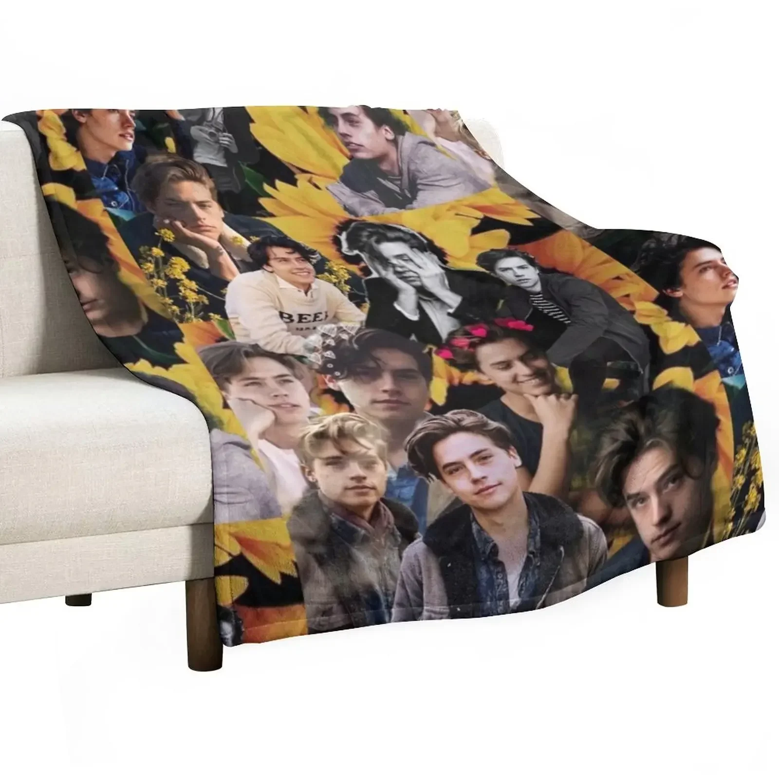 Cole Sprouse Throw Blanket for sofa Furry Blankets