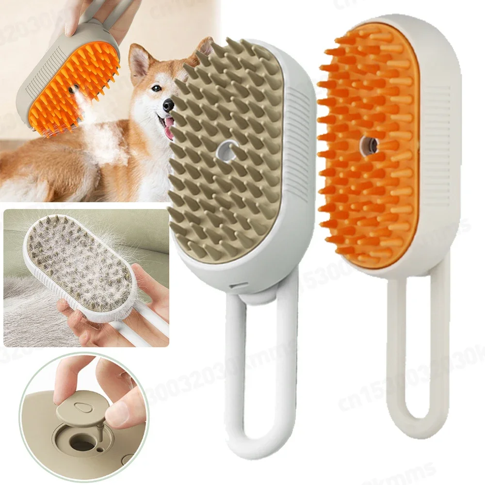 Pet Grooming Comb with Electric Water Spray Steamy Brush Massage Combs Cat Brush for Washing Brushing for Short Long Haired Pets