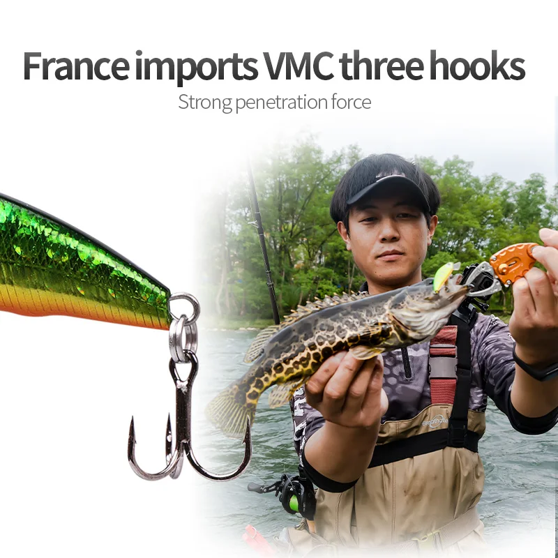 Lurestar 5g 50mm Sinking Action Minnow Fishing Lure VMC Hooks Hard Bait Trout Fishing Tackle UL Japan Mini Wobbler Crankbait