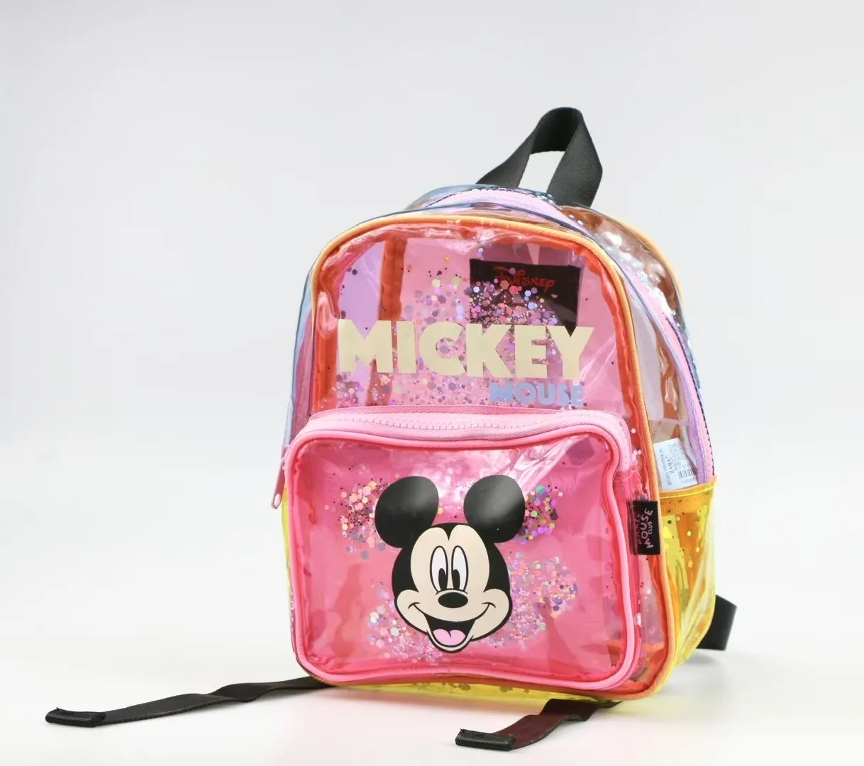 Nueva mochila de lentejuelas de Mickey Mouse de dibujos animados de Disney, bolso escolar para guardería, regalo para niñas