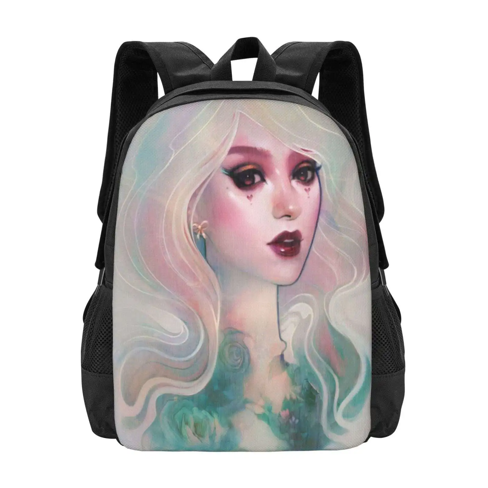 Sac à dos d'école grande capacité pour femme, sacs pour ordinateur portable, arc-en-ciel, Megan Lara, Spectra Original Art Girls, belle femme