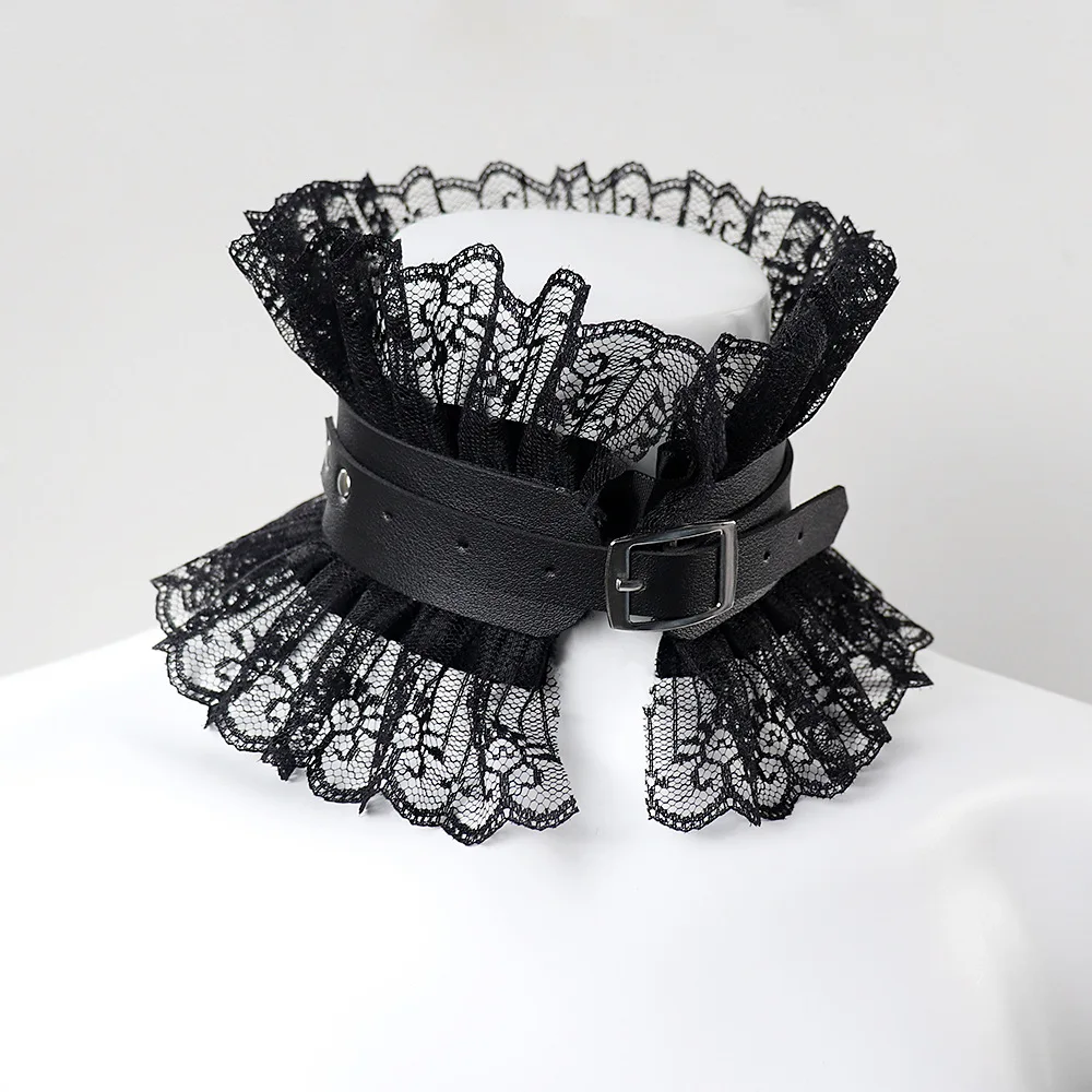 

Medieval Chest Ornament Tie Leather Lace Collar Anime Maid Gothic Necklace Halter Neck Fashion Sexy Necklace Accessories 2025