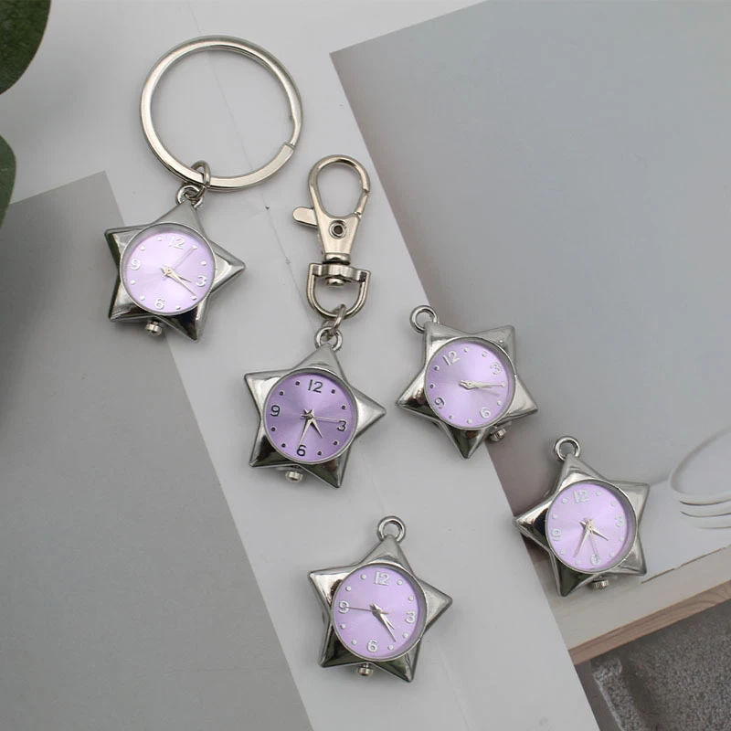 Ornaments Retro Trinkets Bag Charms Decor Pocket Watch Gift Star Pocket Watch Clock Pendant Keychain