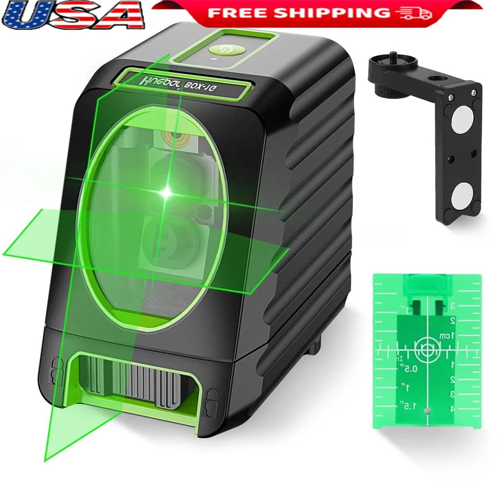 360 Degree Green Cross Line Laser Level with Pulse Mode Self Leveling IP54 Rated 150ft Range Magnetic Bracket & Carry Bag