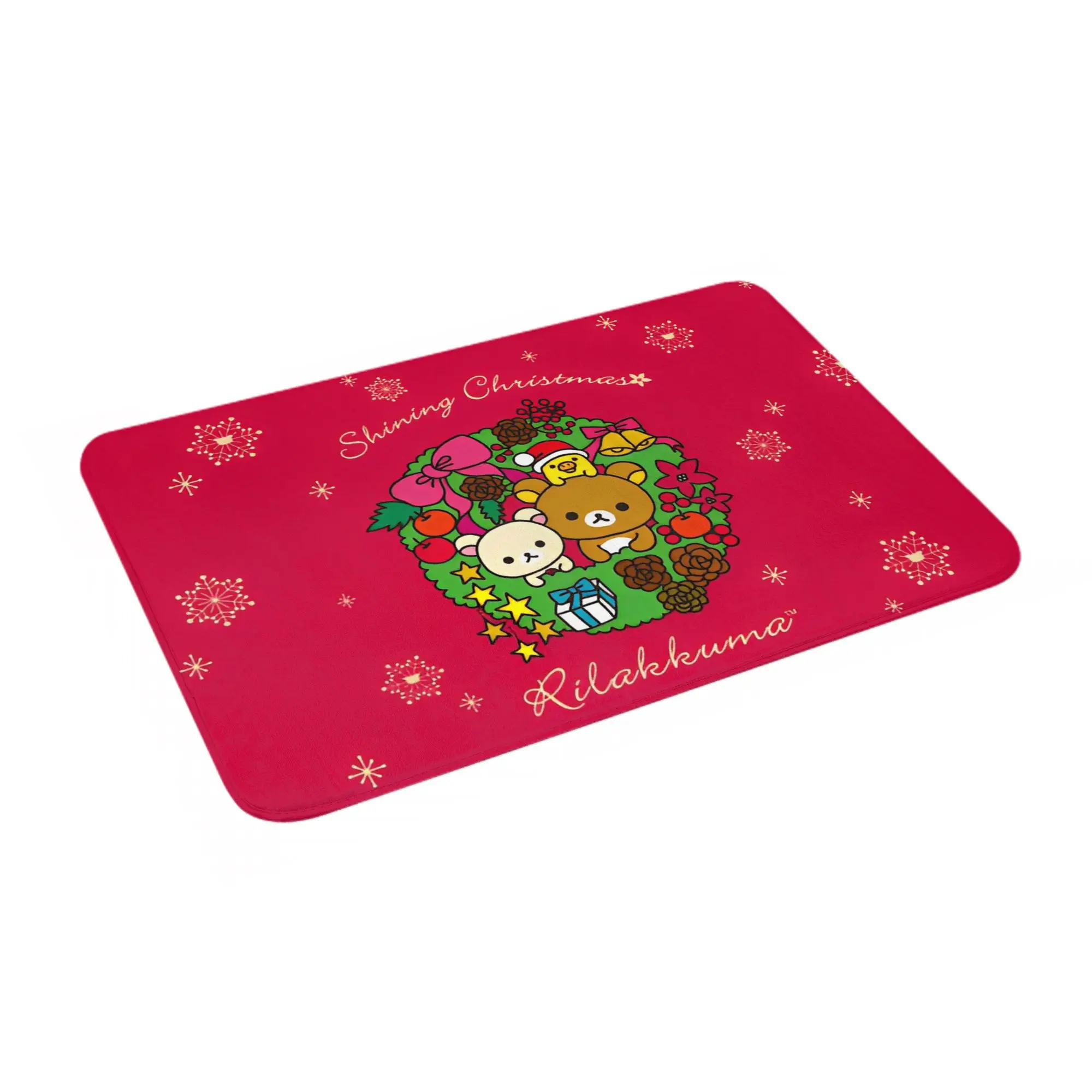 

Rilakkuma мультфильм Merch коврик для ванной из пены с эффектом памяти, нескользящий мягкий красный рождественский коврик для ванной комнаты, ковер для ванны, душа, ванны