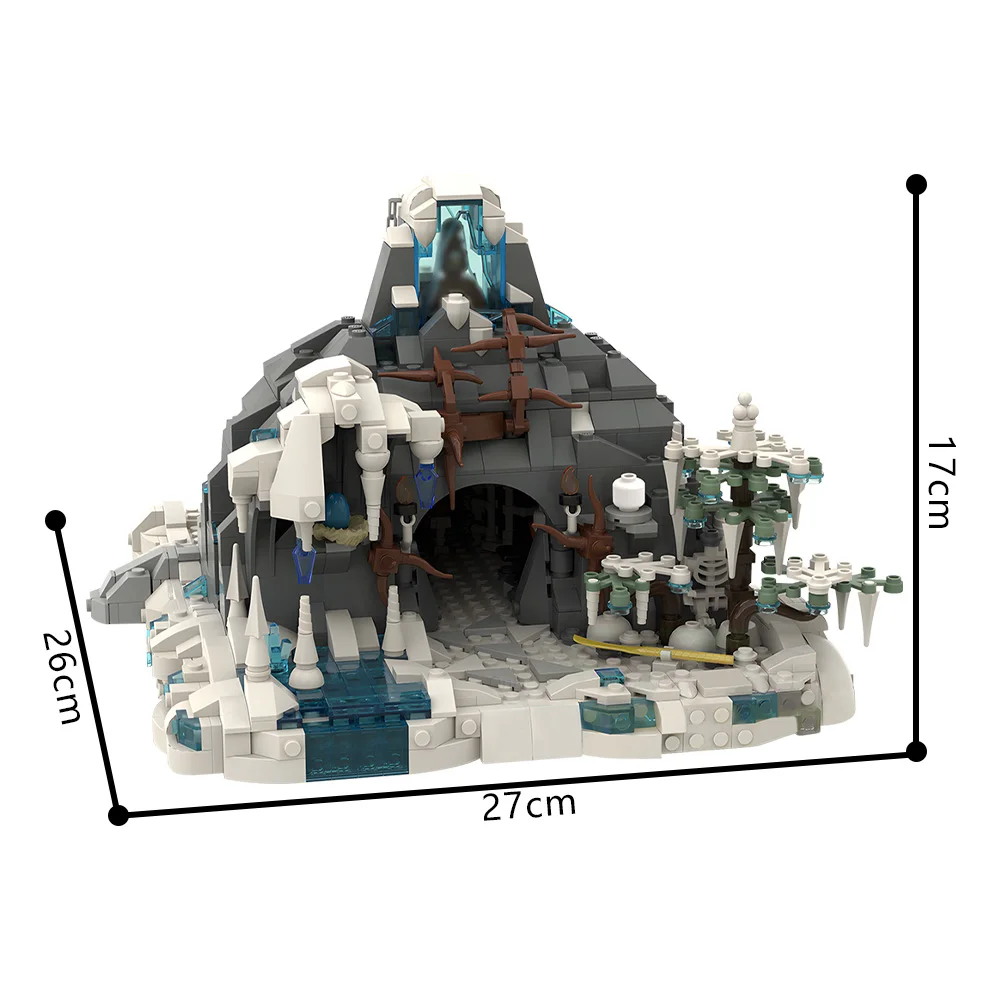 MOC-203593 neige Troll grotte série caveman maison blocs de construction bricolage modèle briques Puzzle jouets petite brique cadeaux de noël 1279 pièces