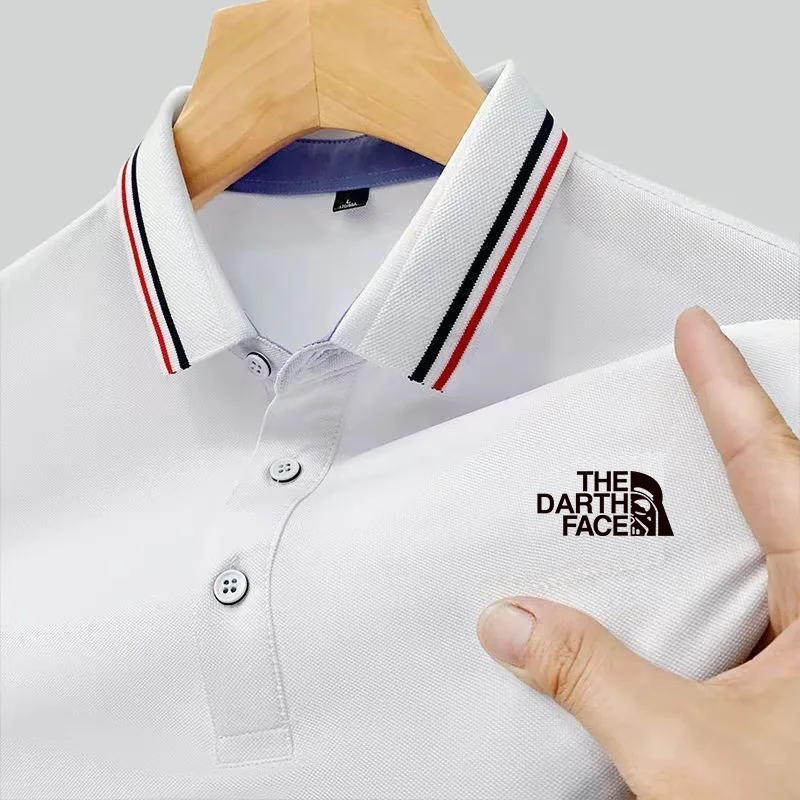 Luxury Men's Shirt Short Sleeve Ice Silk Polo Lining Brand Shirt Folding Street Top Original Logo Men's Summer New Style