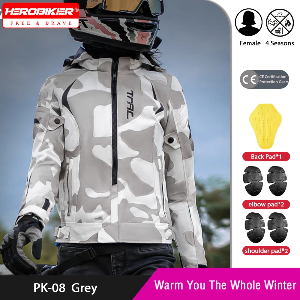 

Women's Motorcycle Jacket Waterproof Motorcycle Riding Jacket 4 Seasons Warm and Windproof Motorbike Jacket Clothes For Winter
