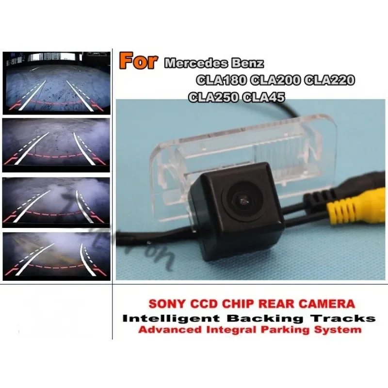 

Для Mercedes Benz CLA180 CLA200 CLA220 CLA250 CLA45 Smart Tracks Chip Camera HD CCD Интеллектуальная динамическая камера заднего вида