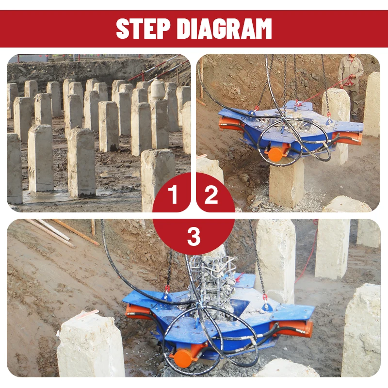 excavators use square pile cutter core components, including motors and gearbox concrete piling equipment
