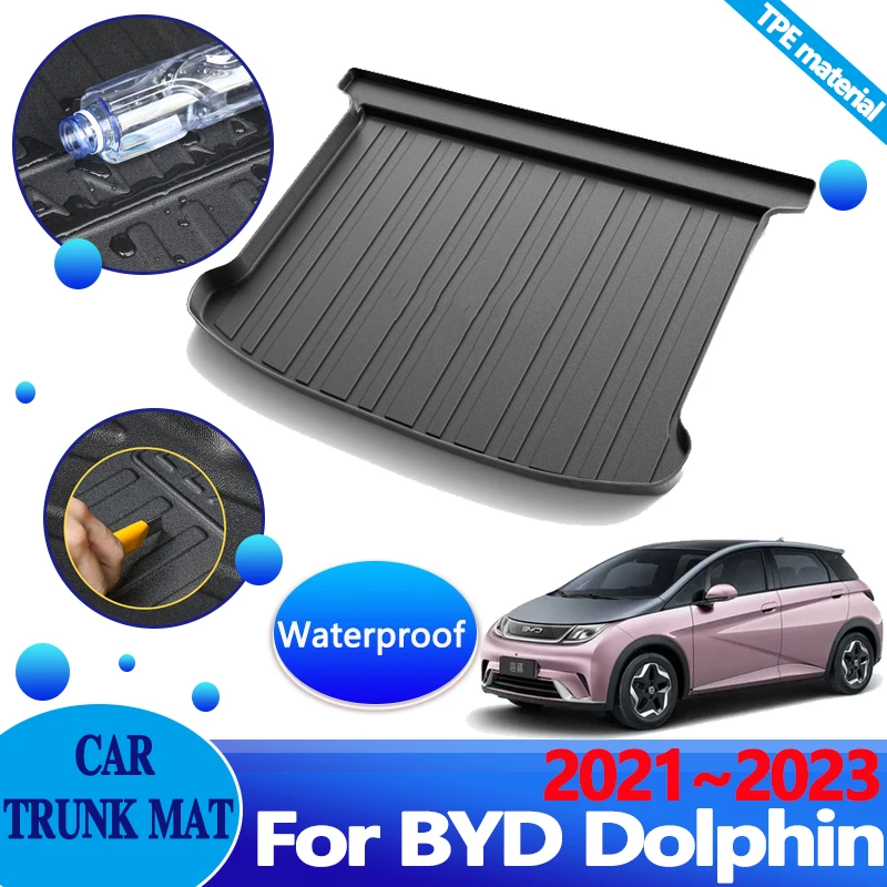 

Car Trunk Floor Mats for BYD Dolphin Accessories 2023 2022 2021 Waterproof Carpet Protector Luggage TPE Upholstered Storage Pad