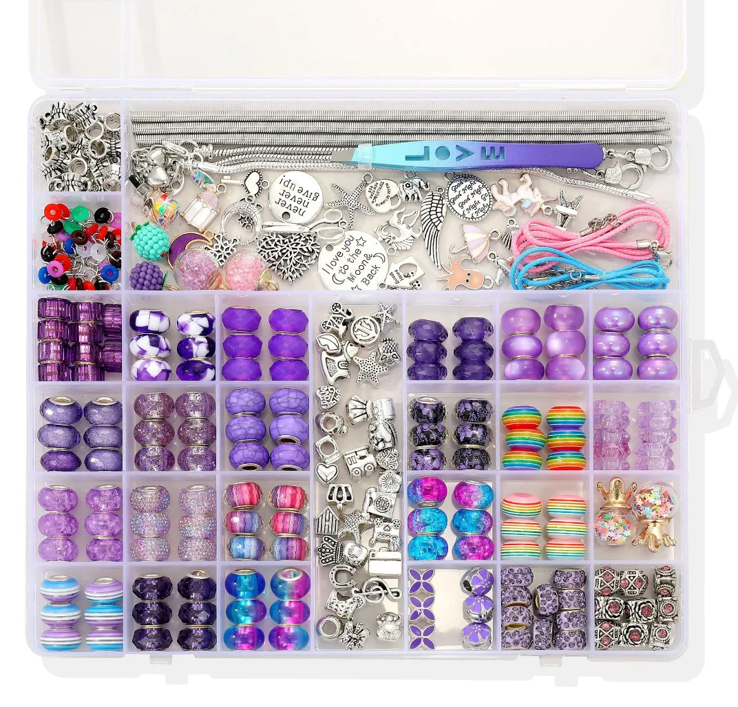 DIY Beaded Bracelet Kit 305Pcs Crystal Beads for Jewelry Making Set Box With String Handmade Charms Bracelet Girl Bithday Gift