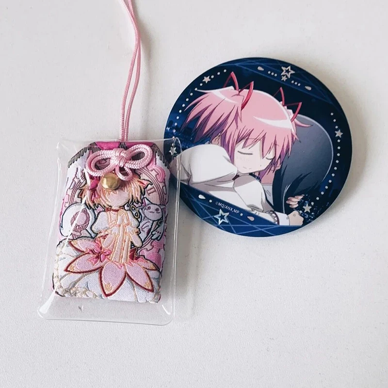 Anime Puella Magi Madoka Magica Kaname Madoka Cosplay Amulet Embroidery Omamori Sachet Pendant Bag Accessory Ornament Prop