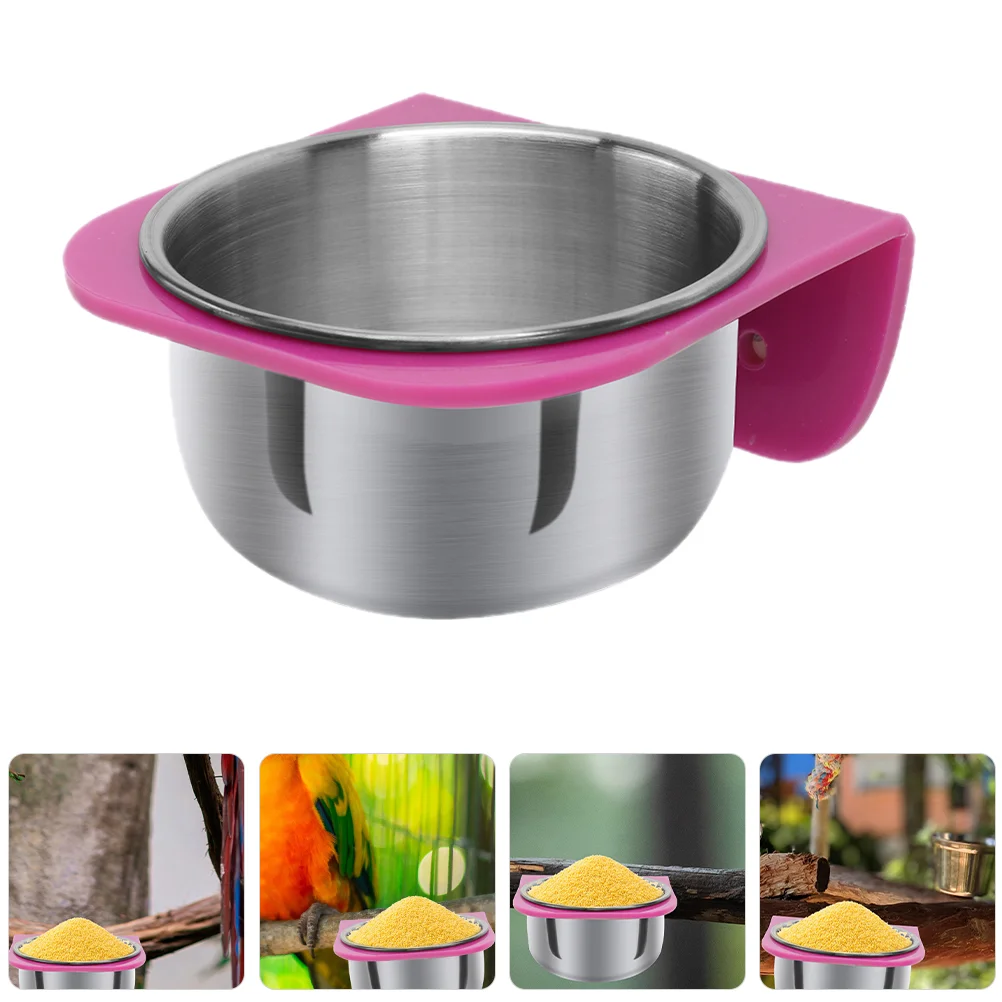 

Parrot Food Box Cage Bird Feeder Holder Squirrel Feeding Cup Water Supply Bowls For