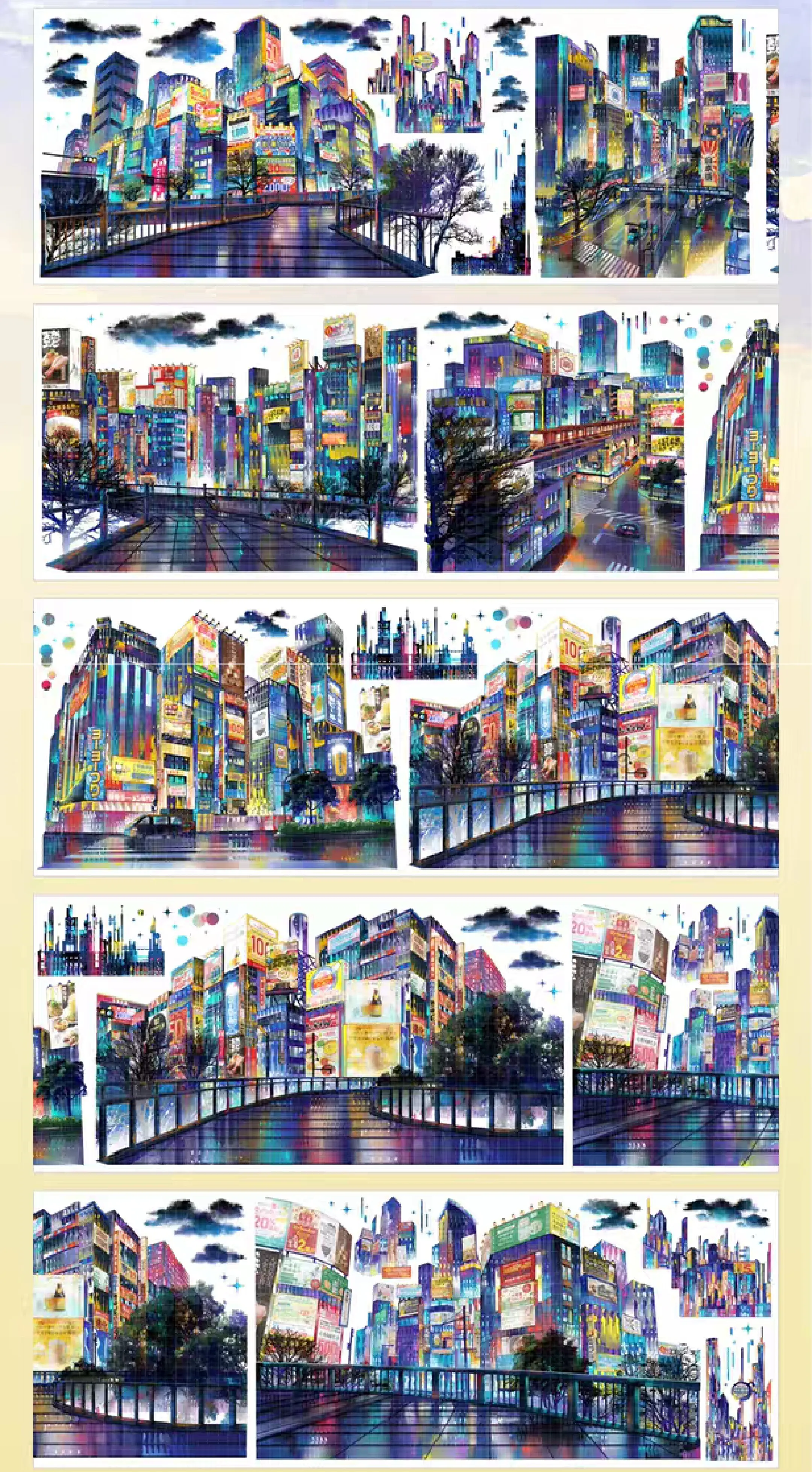 

Cybercity Morden City Landscape Pet Tape Washi Maste Studio VI Series Diary