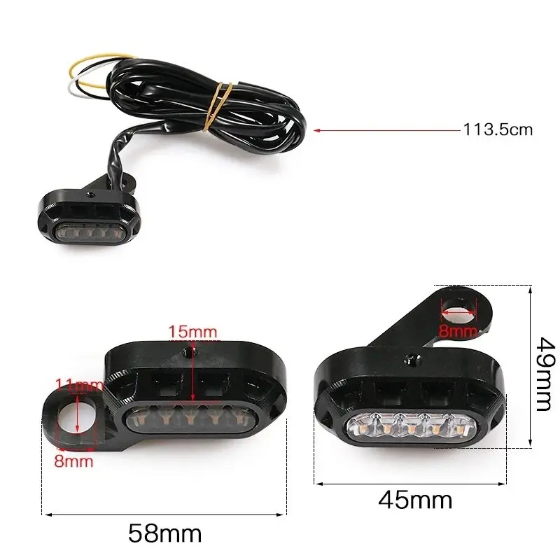 Motorcycle Mini LED Turn Signals Running Lights Handlebar 5LED 12V Daytime Running Turn Indicator Lamp For Harley 883 1200