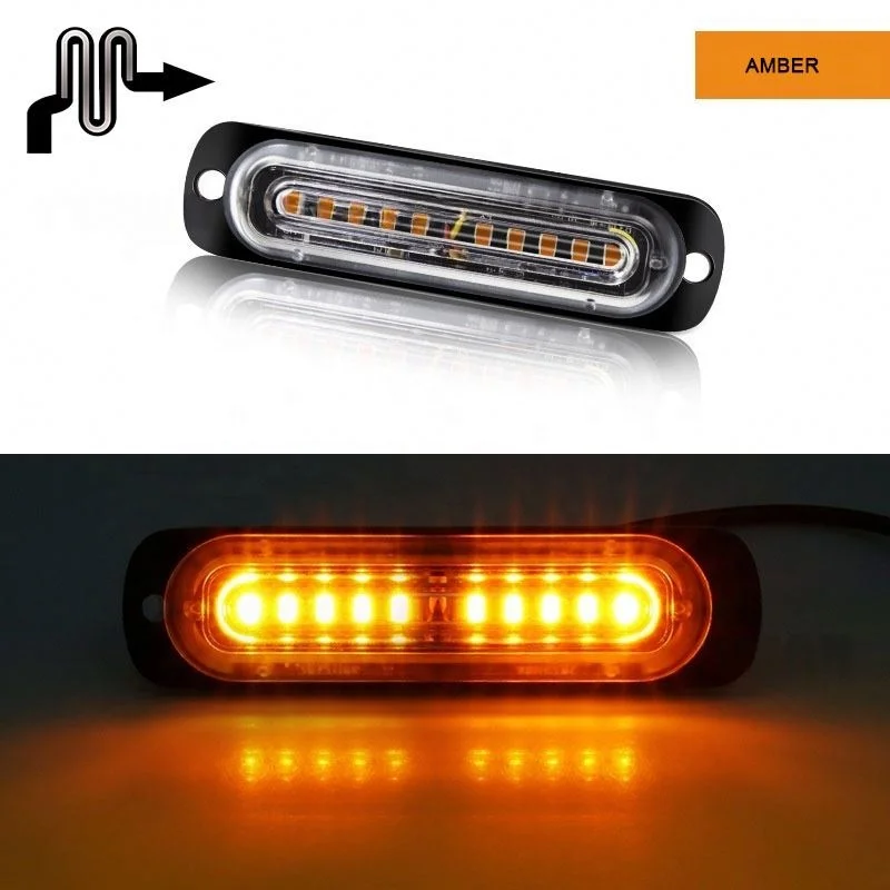 

10LED Car Strobe Warning Light Grill Flashing Breakdown Emergency Light Car Truck Trailer Beacon Lamp LED Side Light for Cars