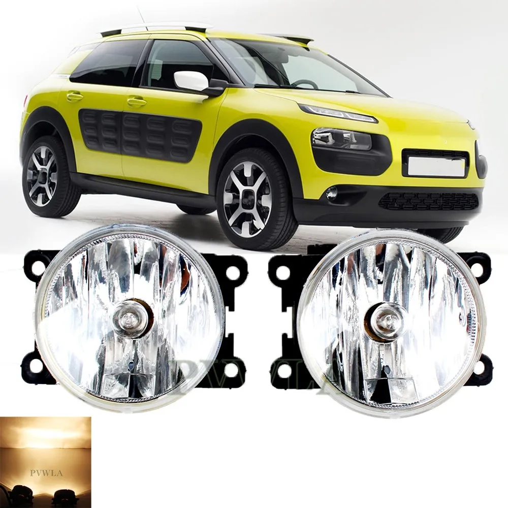 Front Bumper Driving Fog Light Lamp With Halogen Bulbs For Citroen C4 Cactus 2014 2015 2016