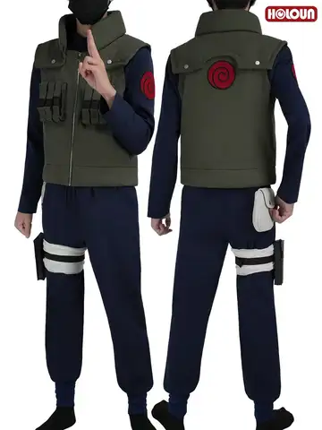 HOLOUN Anime Hatake Kakashi Cosplay Costume Vest T-shirt Pants Pouch Cos Convention Gift Halloween Christmas