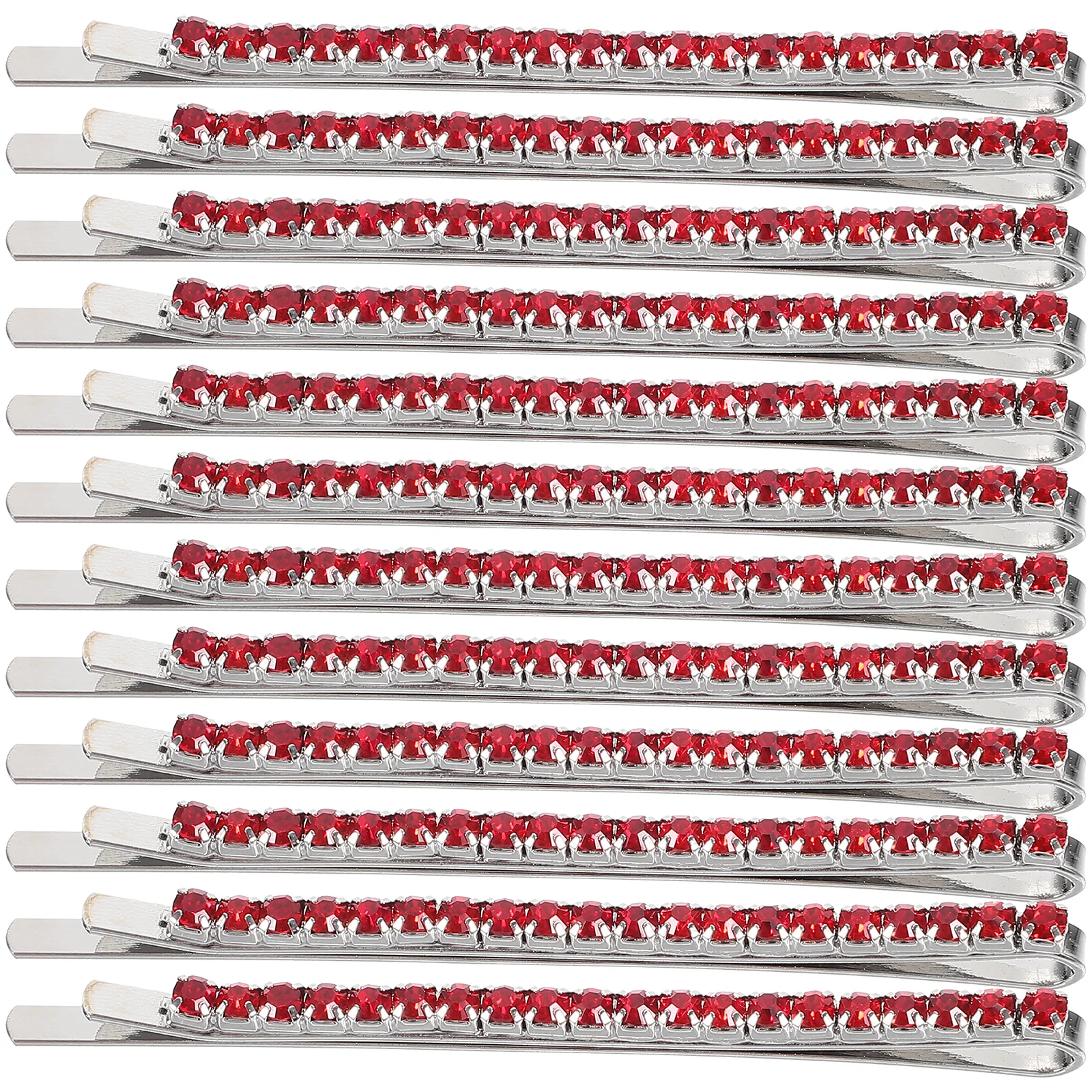 

15pcs Rhinestone Clips Red Barrette Wedding Accessories Bobby Pins Thick Styling Women Hair Jewelry Hair Decorations