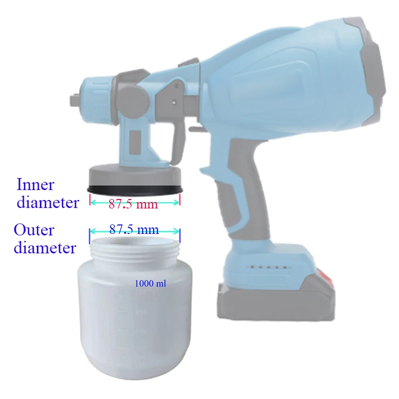 

1000ml Electric Spray Gun Spare Parts Accessories Paint Sprayers Bucket Can Container Repair Window Wall House Bathroom