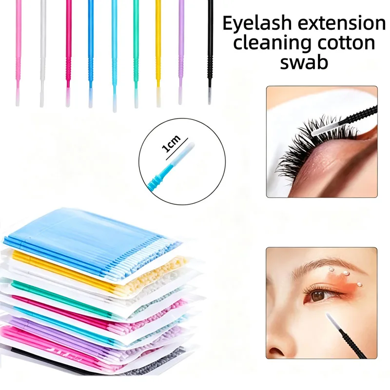 New 50/100pcs Microbrush for Eyelashes Eyelash Spoolie Brush Lash Glue Cleaning Makeup Brushes Accessories Micro Brushes HZS25