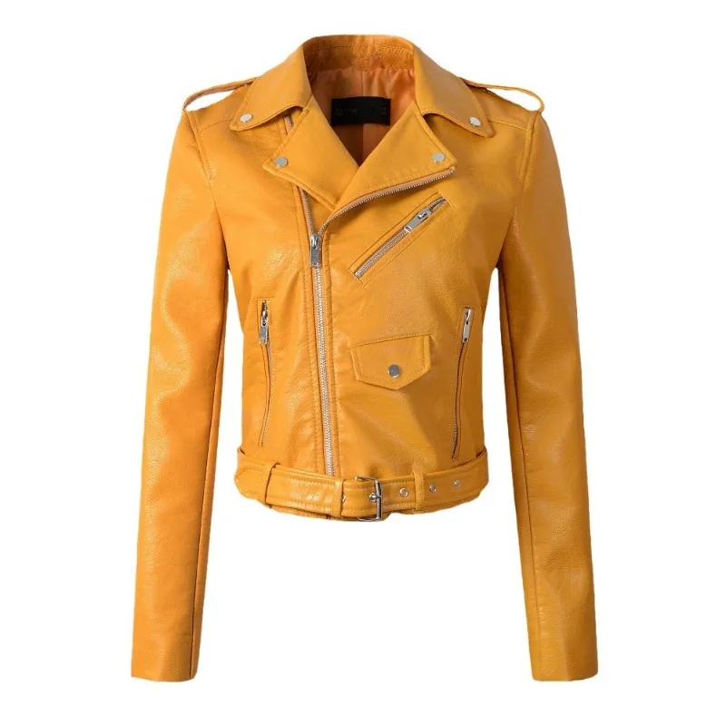 

Spring and Autumn New Women's Leather Jacket, Slim Fashionable Clothing