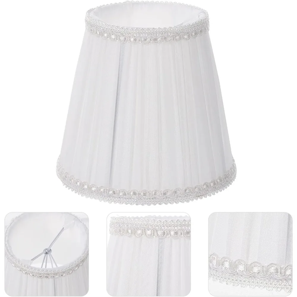 غطاء مصباح صغير أبيض مطوي برميل عاكس الضوء غطاء مصباح أبيض لمصباح الطاولة وإضاءة الأرضية 5x4