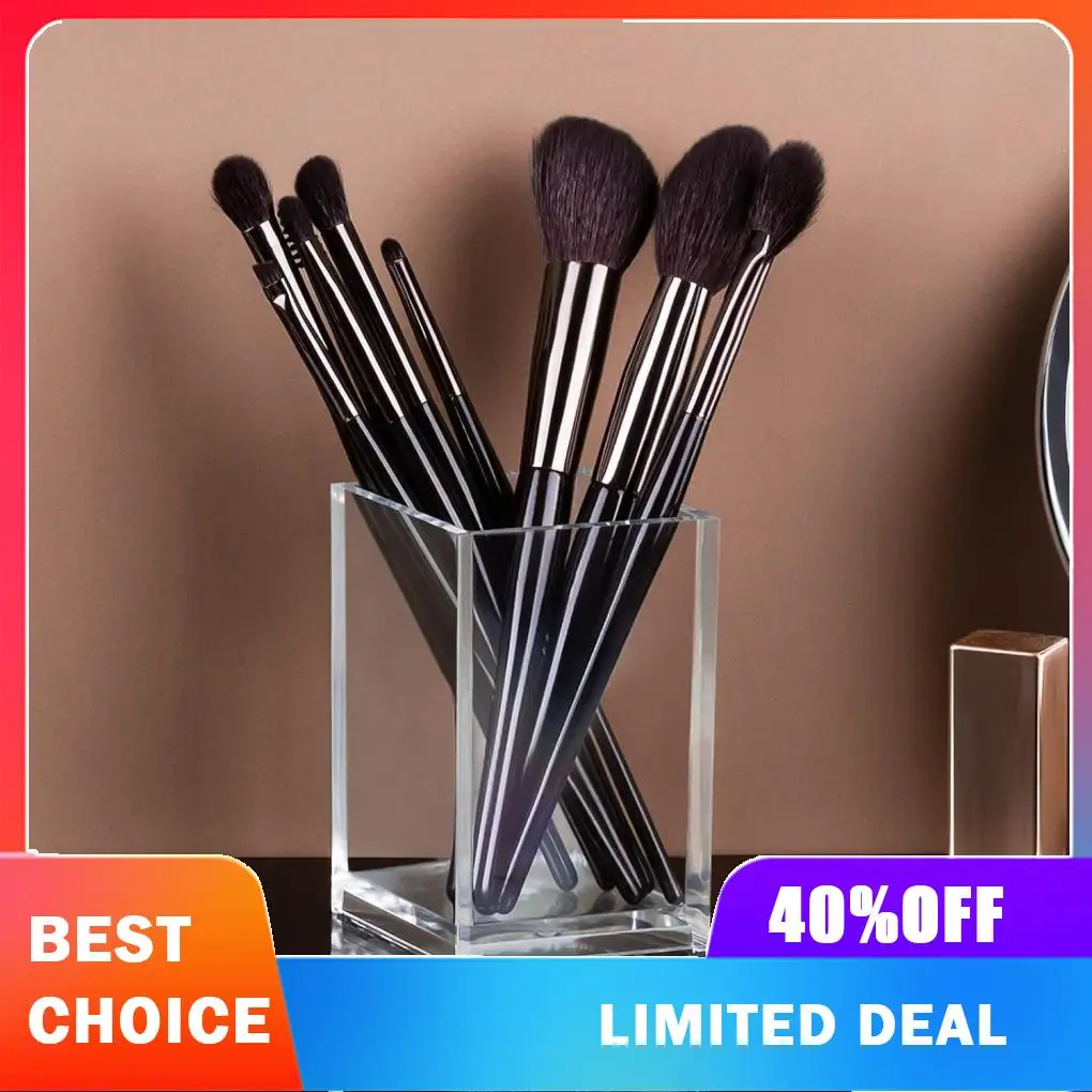 Acrylic Pen Holder Solid Durable Large Capacity Clear Stationery And Beauty Tool Storage Makeup
