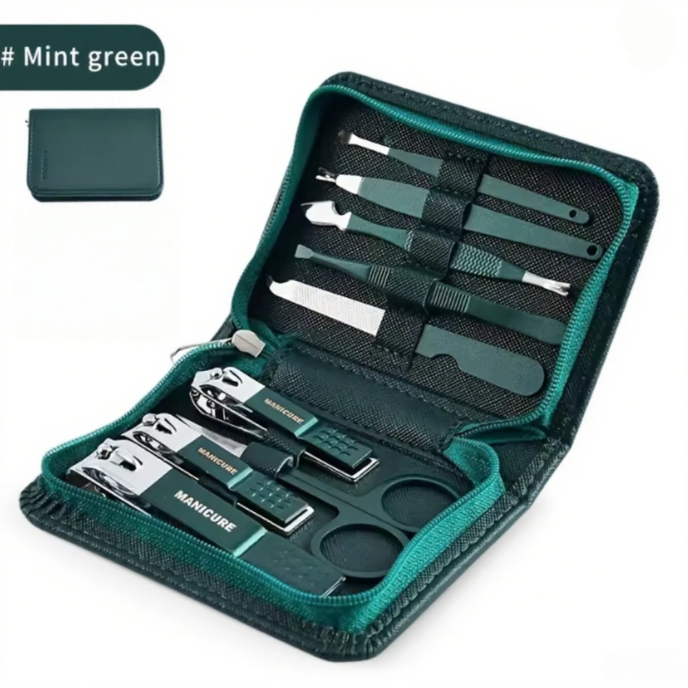 9 Pieces Nail Clippers Manicure Tool Set, With Portable Travel Case, Cuticle Nippers And Cutter Kit, Professional Nail Clippers