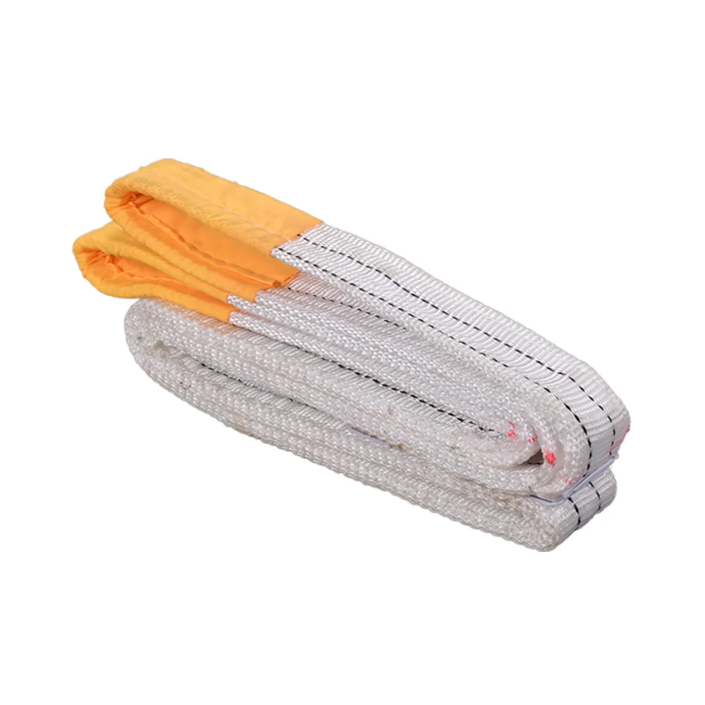 1T - 10T single leg belt sling polyester flat woven lifting sling webbing sling for warehouse lifting