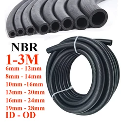 1/2/3M NBR Petrol Diesel Oil Resistant Rubber Fuel Tube Hose 6 8 10 13 16 19mm Diameter Flexible High Pressure Automobile Pipe