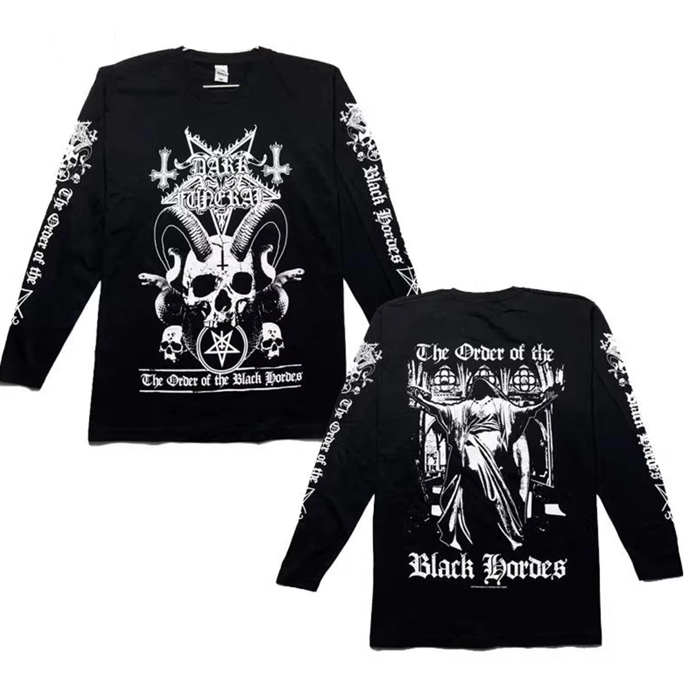 New Heavy Metal Dark Funeral Baphomet T Shirt Casual Men/women Long Sleeve Cotton T-shirt Harajuku Streetwear Hip Hop Tshirt