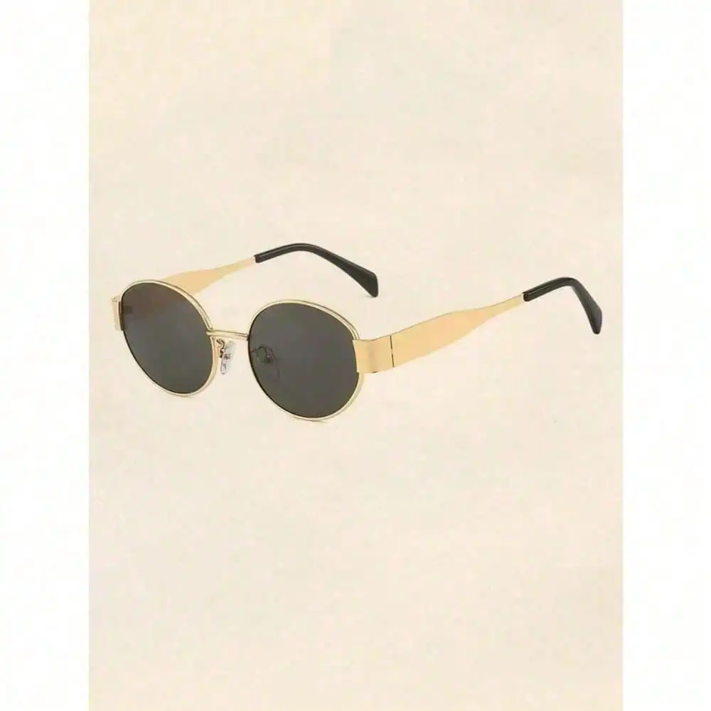 1pc Women's Metal Frame Oval Fashion Glasses Suitable For Daily Wear Beach Accessories For Women Glasses Shades