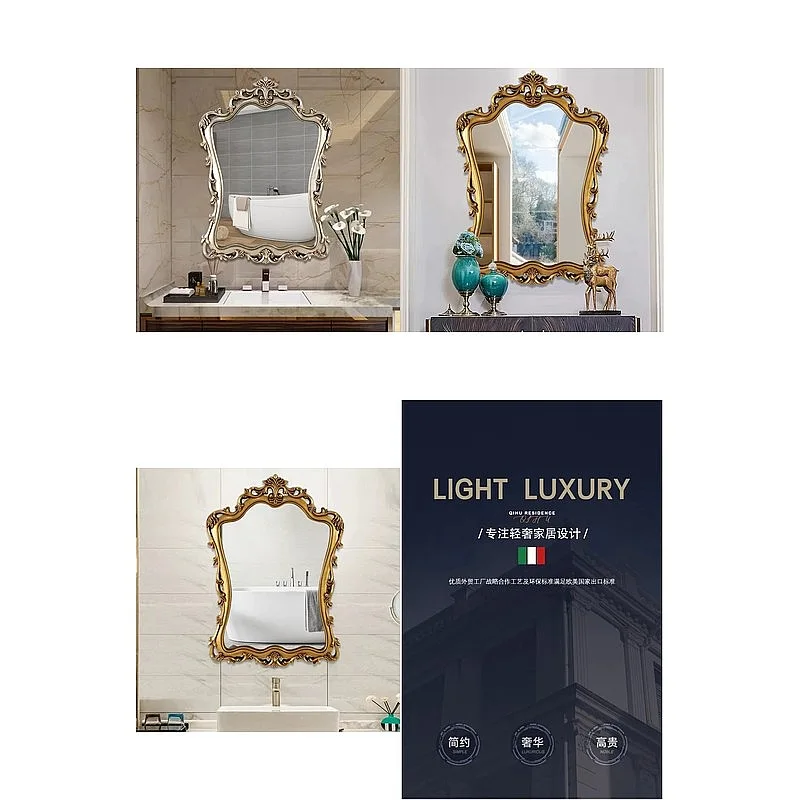Custom Square Makeup Mirror with Handle Soft Round Edge Free Standing Splicable Bathroom Vanity Mirror for Women Girls