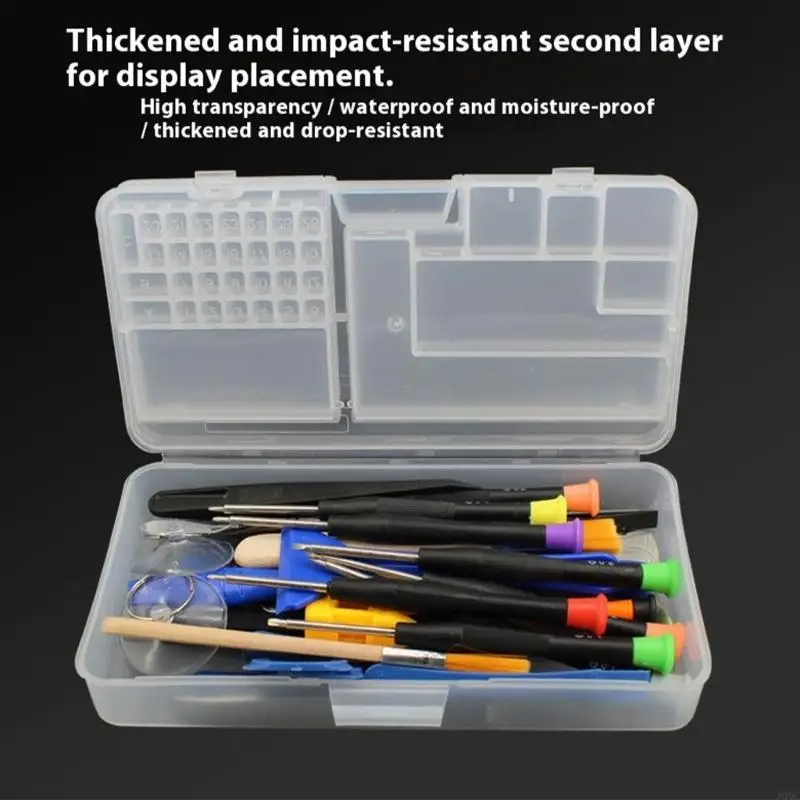 Durability Double Layer Tool Organizers Box With Removable Tray And Clear Frame For Easy Access And Portable Storage Box J0MC