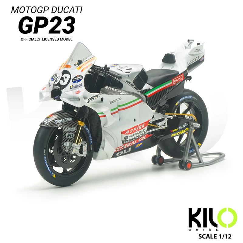 Kiloworks 1:12 Ducati Pramac Gp23 2023, Simulation de moto en alliage, Micro moulage sous pression, jouet personnalisé, Collection, ornement cadeau, en Stock