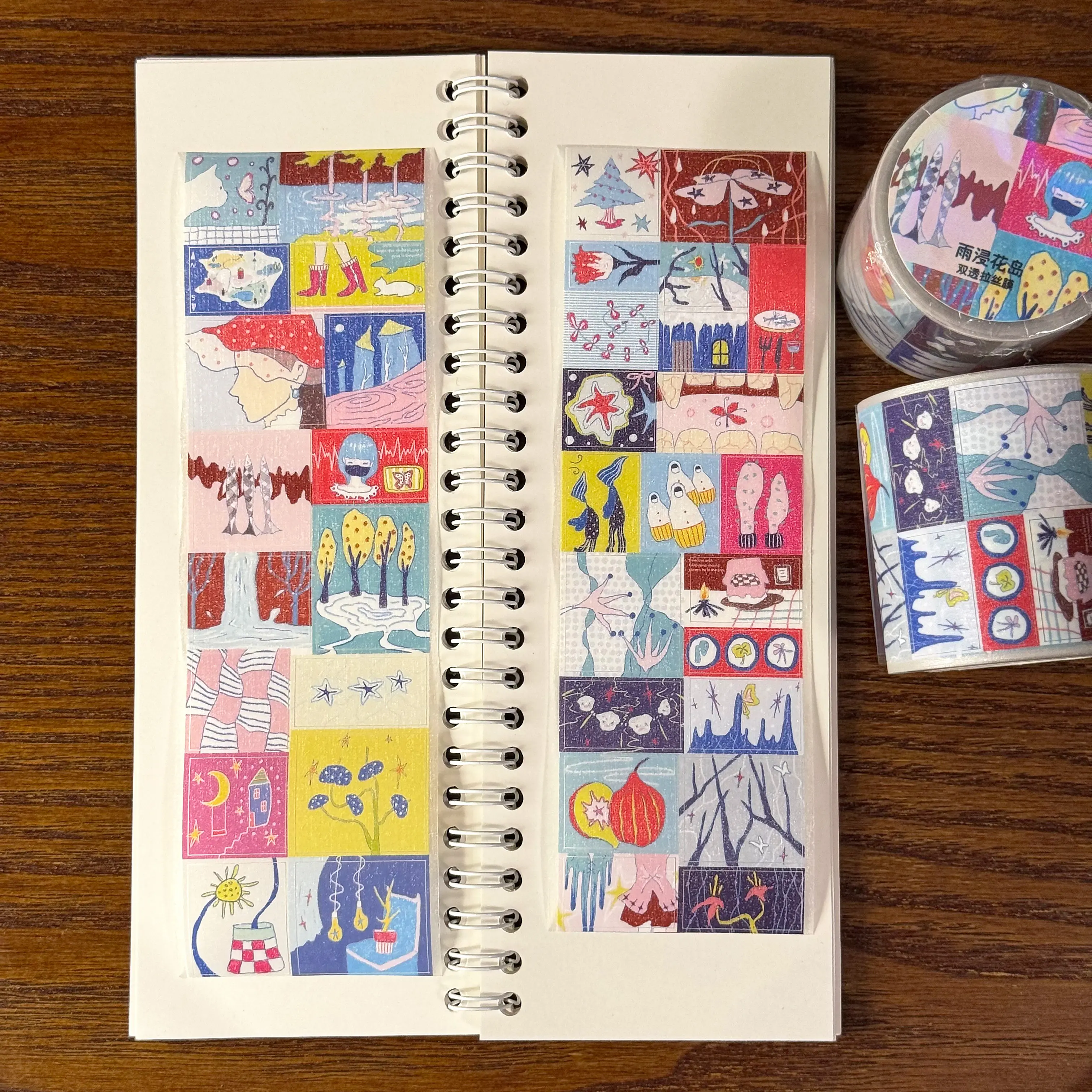 Rain-Soaked Flower Island Weird Style Label Sticker DIY Deco Card Journal Scrapbooking Photo Card Phone Case Collage Supply