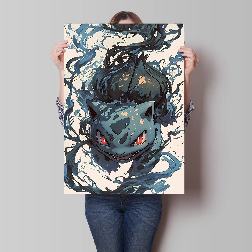 คลาสสิก Pokemon HD ภาพวาดผ้าใบอะนิเมะตัวเลข Mewtwo พิมพ์โปสเตอร์สีน้ํา Wall Art ภาพตกแต่งบ้านโมเดิร์นเด็กของขวัญ