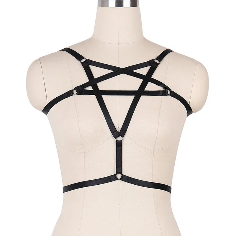 

Women Bondage Harness Elastic Body Cage Women Harajuku Body Harness Belt Hollow Adjustable Bondage Lingerie Party Dance