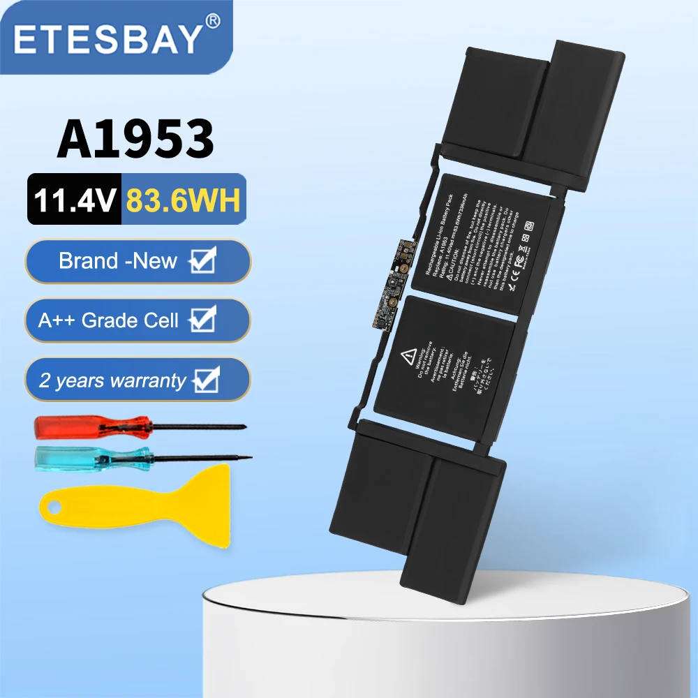 

ETESBAY A1953 Laptop Battery for Apple Macbook Pro A1990 15" Touch Bar (Mid 2018 / 2019) EMC3215 EMC3359 MR962LL 11.4V 83.6Wh