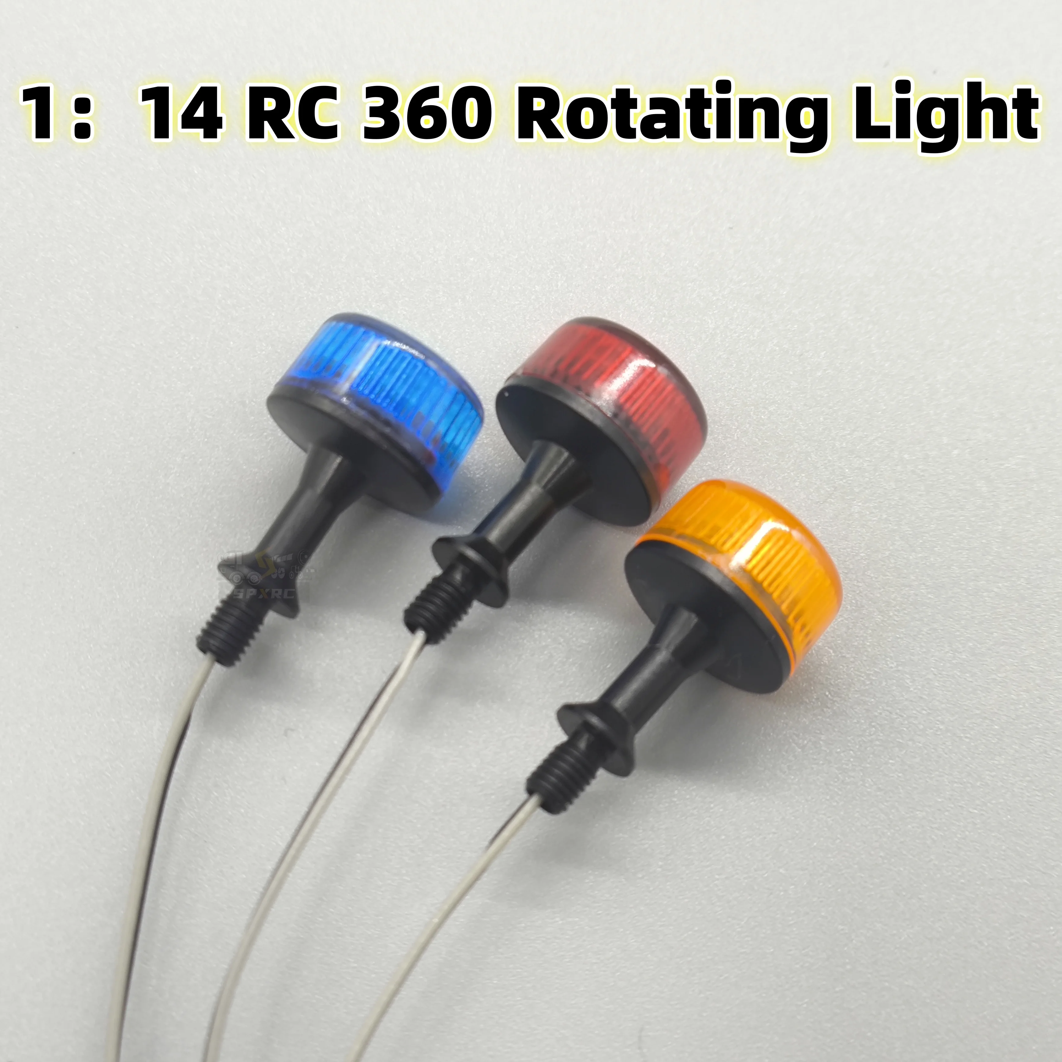 1 Psc 360-Grad-Rotationslicht-Warnung, rotes, blaues, gelbes Licht für 1/14 Tamiya Trailer Engineering Truck Bagger Modell, modifizierte Teile