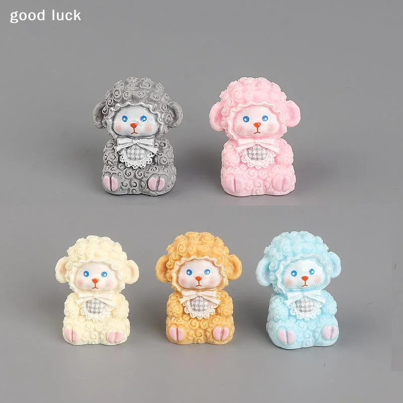 Answer5Pcs Cute Mini Resin Sheep Figurines Soft Pastel Colors Lovely Details For Desktop Fairy Garden Decor