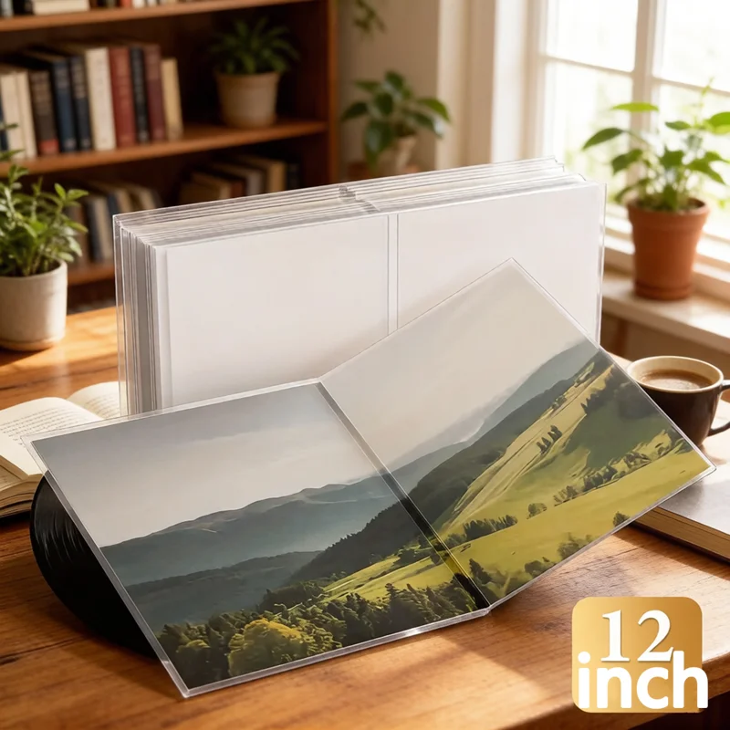 NOUVEAU Protège-Disques Vinyle LP Double Ouverture, Pliable Double Face, Antistatique et Anti-Poussière pour le Rangement d'Albums