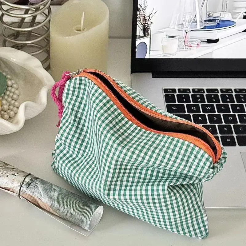 رائجة البيع المرأة منقوشة حقيبة مستحضرات تجميل سعة كبيرة القطن سستة الحقيبة محفظة السفر حقيبة مستحضرات تجميل المحمولة بسيطة الحقيبة حقيبة مستحضرات التجميل