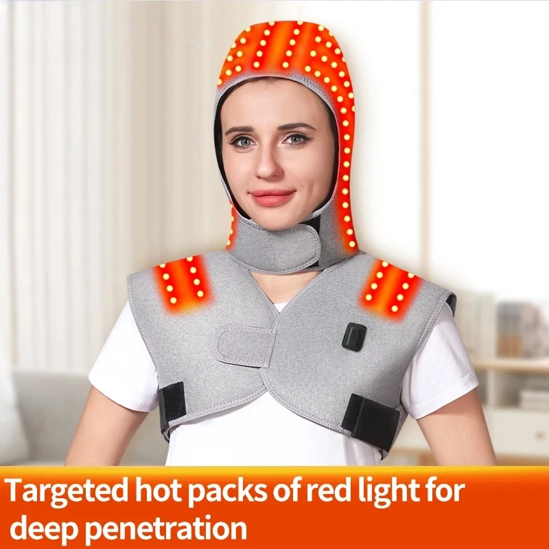 Red Light Electric Heating Hooded Vest Support Thermal Waterproof Adjustabe Massage Warmer Brace Warm Jacket Back Massage