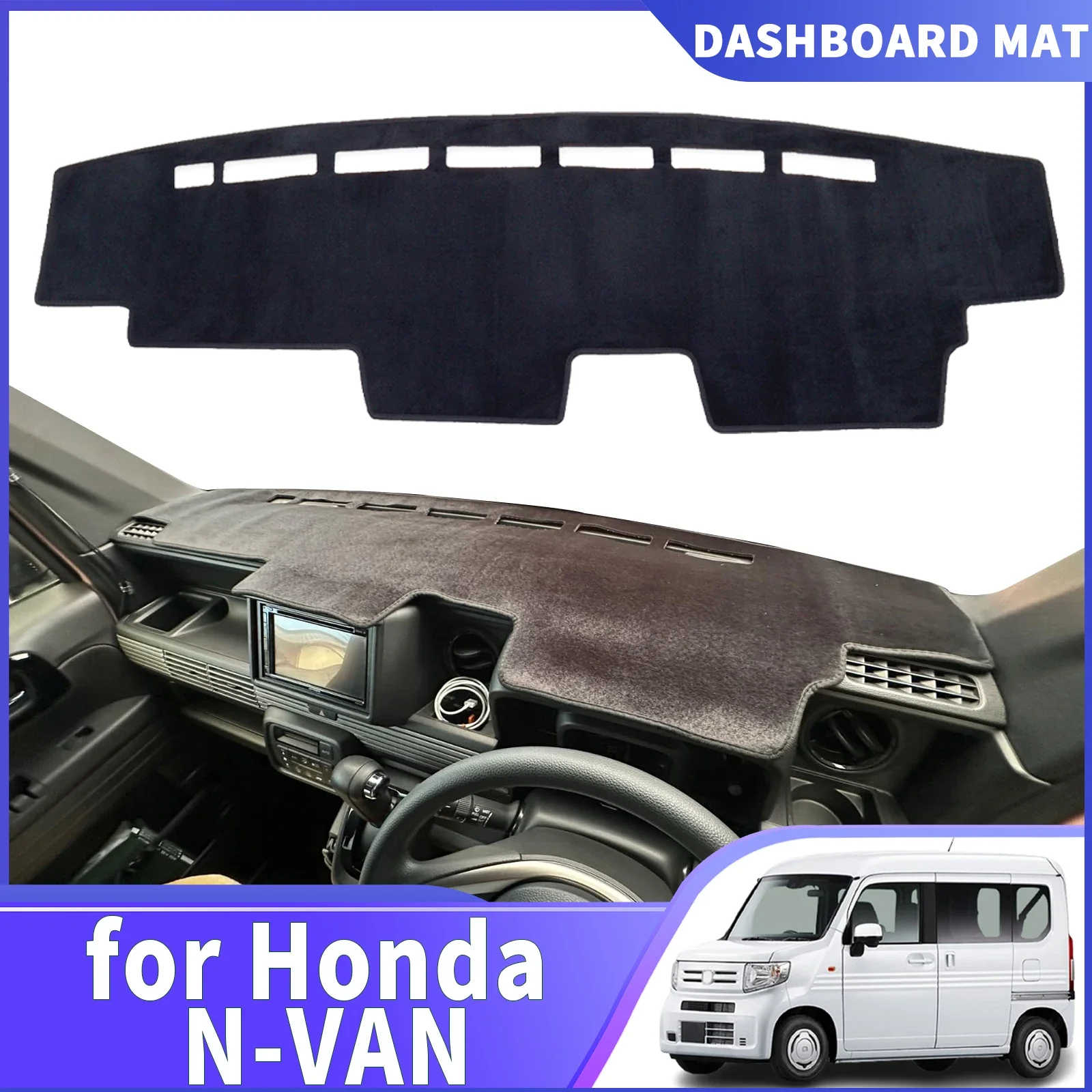 

For Honda N-VAN NVAN 2018-2025 JJ1 JJ2 RHD Car Dashmat DashMat Sunshade Dashboard Cover Pad Protective Carpet Accessories