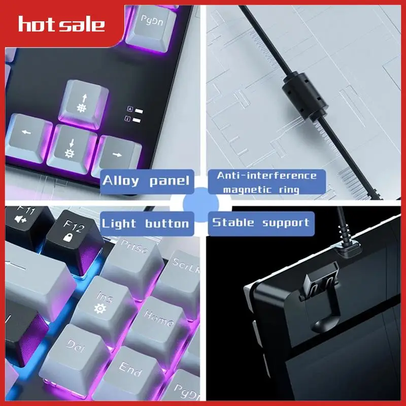 

A74P-87 Key Mechanical Keyboard Green Axis Gaming Keyboard Wired Color Backlit Keyboard For PC Laptop Office Game