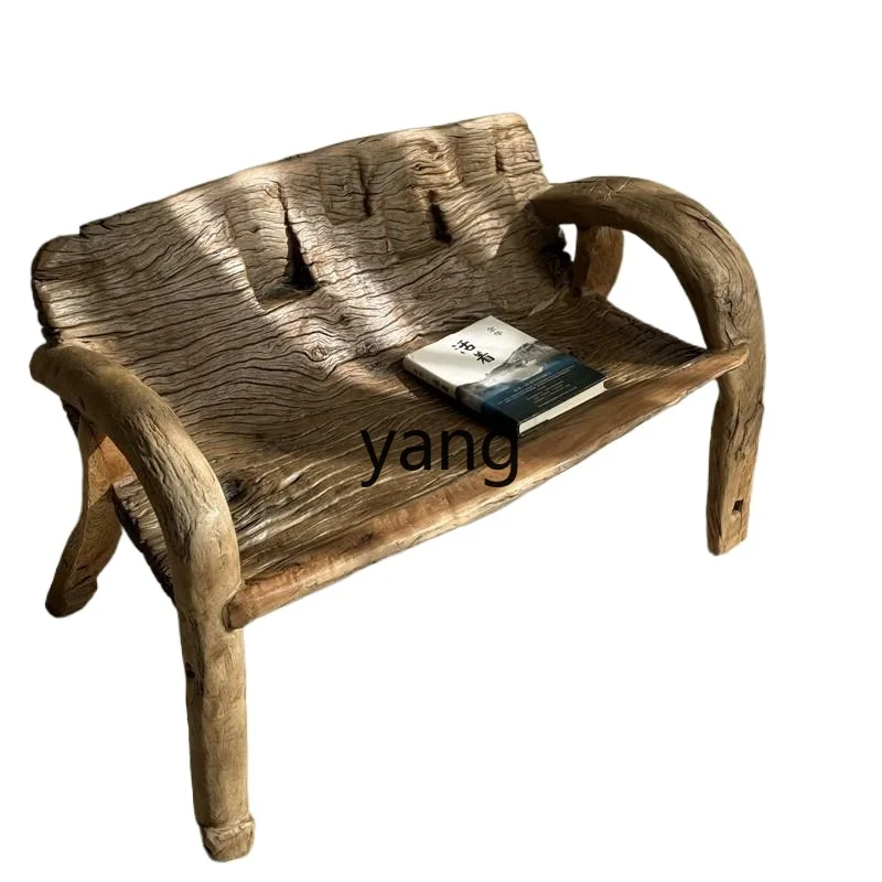

LMM Solid wood stool Outdoor balcony Back chair