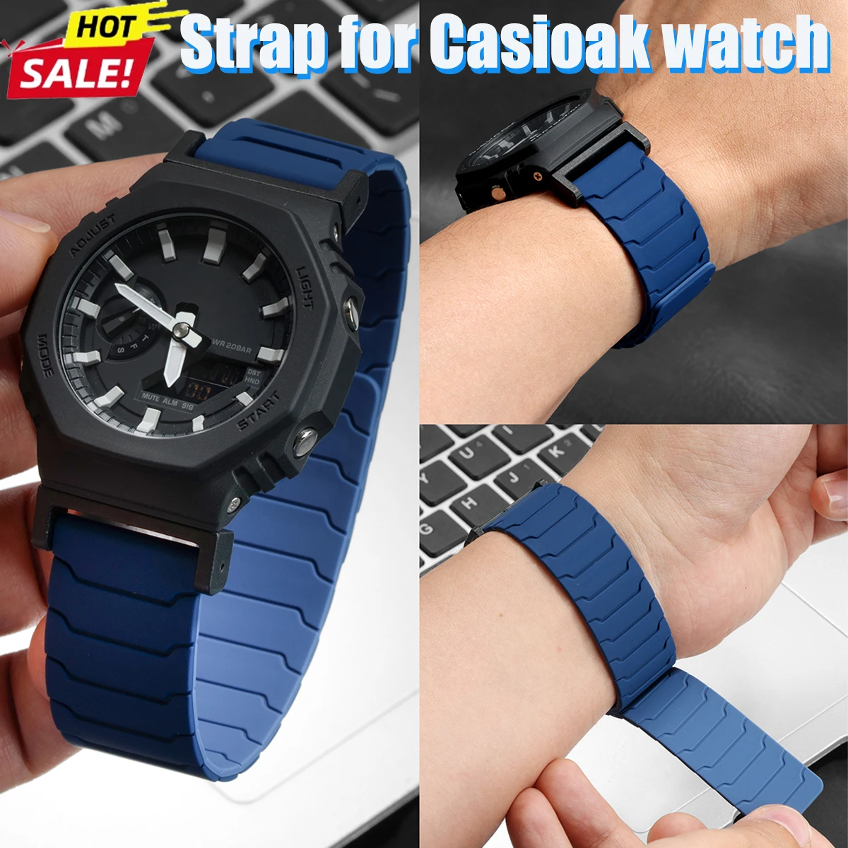 Magnetisches Silikonarmband für Casioak DW-5600 GA-2100 GW-M5610 GA-110/100/120 Ersatzarmband Sport Soft Band Handgelenkband